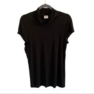 Cabi Charcoal Grey Mock Neck Tunic Tee